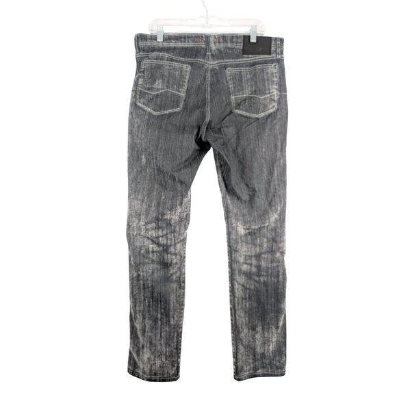 Robert Graham Jeans Mens 34x31 Charcoal Distressed Acid Wash Denim - Picture 1 of 10